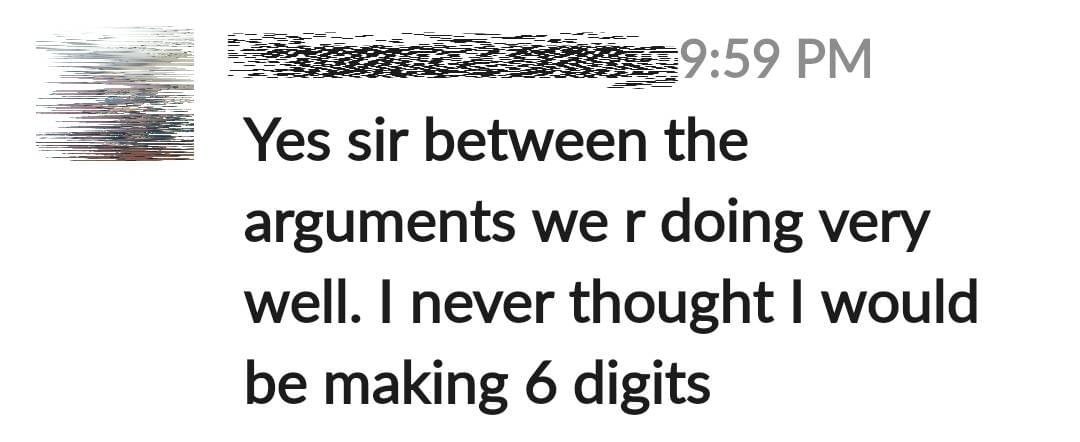 testimonial I never thought I would be making 6 digits